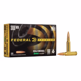 Federal Premium Gold Medal .308 Win 168 Grain Centerfire Rifle Ammo
